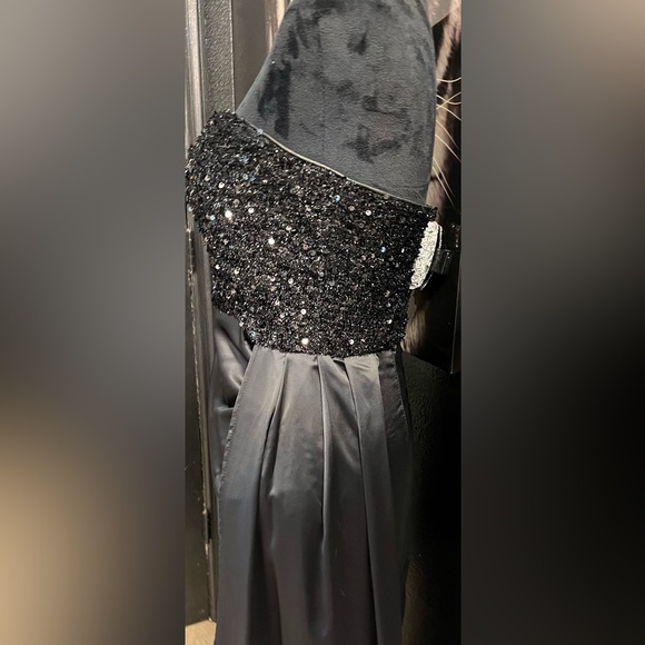 🖤🖤Missord Contrast Sequin Split Thigh Side Draped Formal/Evening Dress🖤SZ L - Picture 11 of 17